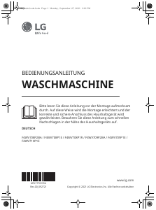 Bedienungsanleitung LG F4WV708P2BA Waschmaschine