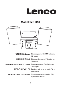 Handleiding Lenco MC-013BU Stereoset