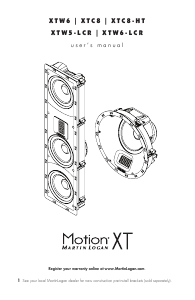 Mode d’emploi MartinLogan Motion XTC8 Haut-parleur