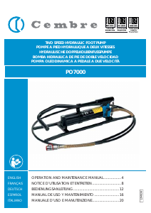 Manual Cembre PO7000 Foot Pump