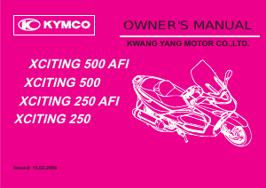 Handleiding Kymco xciting 250 AFI Scooter