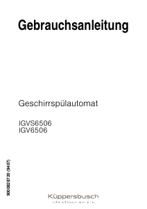 Bedienungsanleitung Küppersbusch IGV 6506.3 Geschirrspüler