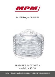 Instrukcja MPM MSG-10 Suszarka do warzyw