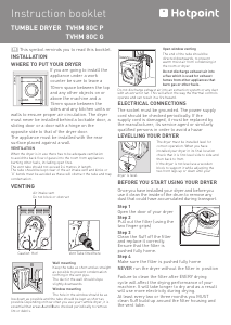 Manual Hotpoint TVHM 80C G Aquarius Dryer