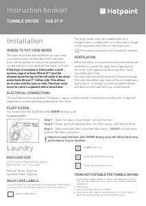 Handleiding Hotpoint V4D 01 P Wasdroger