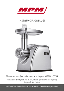 Manuál MPM MMM-07M Mlýnek na maso