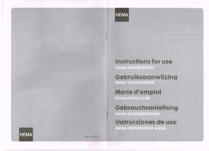 Manual de uso Hema 80.01.0045 Hervidor