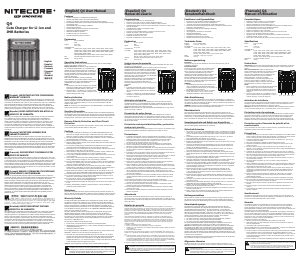 Руководство Nitecore Q4 Зарядное устройство