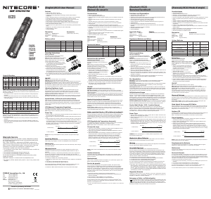 Mode d’emploi Nitecore EC23 Lampe de poche