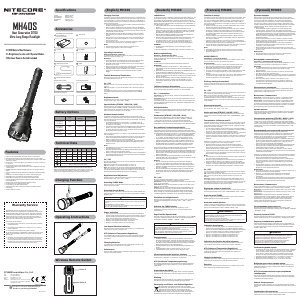 Mode d’emploi Nitecore MH40S Lampe de poche