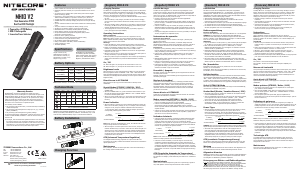Manual de uso Nitecore MH10 V2 Linterna