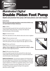 Manual Streetwize SWFPJ3 Foot Pump
