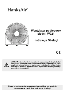 Instrukcja HanksAir W021 Wentylator