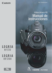 Manual de uso Canon LEGRIA HF S100 Videocámara