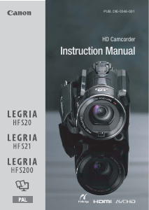 Manual Canon LEGRIA HF S200 Camcorder
