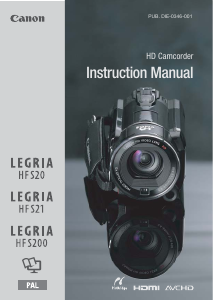 Manual Canon LEGRIA HF S21 Camcorder