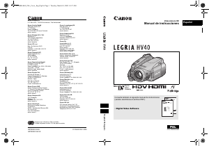 Manual de uso Canon LEGRIA HV 40 Videocámara