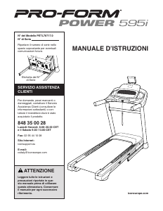 Manuale Pro-Form Power 595i Tapis roulant