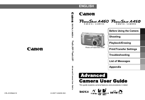 Manual Canon PowerShot A460 Digital Camera