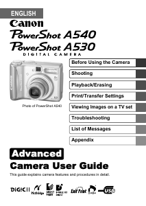 Manual Canon PowerShot A540 Digital Camera