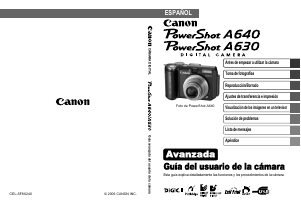 Manual de uso Canon PowerShot A630 Cámara digital
