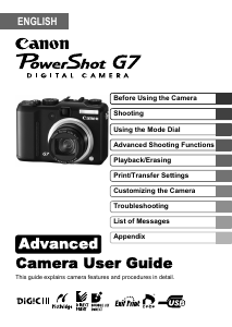 Manual Canon PowerShot G7 Digital Camera