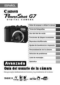Manual de uso Canon PowerShot G7 Cámara digital