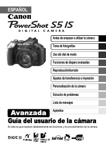 Manual de uso Canon PowerShot S5 IS Cámara digital