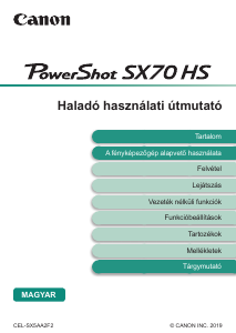 Használati útmutató Canon PowerShot SX70 HS Digitális fényképezőgép