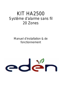 Mode d’emploi Eden HA2500 Système d’alarme