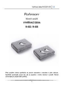 Manuál Rohnson R-035 Elektrická deka