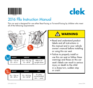 Handleiding Clek Fllo (2016) Autostoeltje