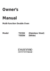 Manual Kleenmaid TO55W Oven