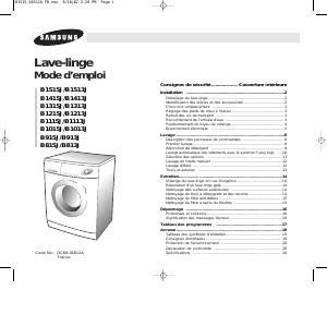 Mode d’emploi Samsung B1215J Lave-linge
