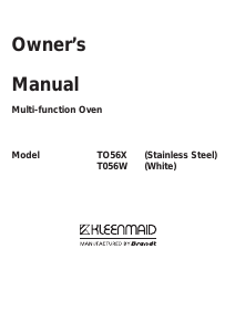 Manual Kleenmaid TO56W Oven