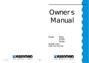 Manual Kleenmaid TO5A Oven