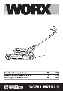 Manual Worx WG751.9 Lawn Mower