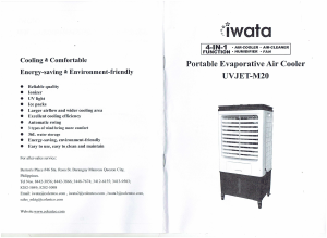 Manual Iwata UVJET-M20 Fan