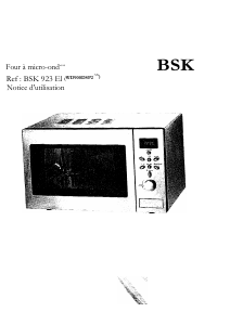 Mode d’emploi BSK 923EI Micro-onde