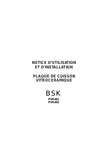 Mode d’emploi BSK PVK401 Table de cuisson