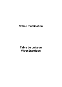 Mode d’emploi BSK VS4Z Table de cuisson