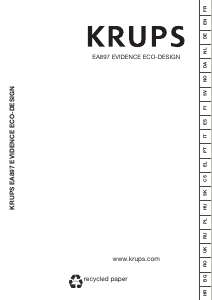 Mode d’emploi Krups EA897B10 Evidence Eco-Design Machine à expresso