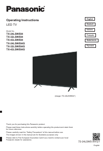 Руководство Panasonic TX-32LSW504S LED телевизор