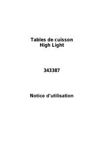 Mode d’emploi Brico Depot 343387 Table de cuisson