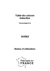 Mode d’emploi Brico Depot 343563 Table de cuisson