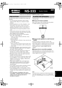 Manual de uso Yamaha NS-333 Bookshelf Altavoz