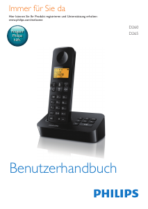 Bedienungsanleitung Philips D2652B Schnurlose telefon