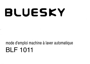 Mode d’emploi Bluesky BLF 1011 Lave-linge