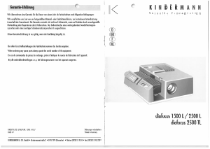 Mode d’emploi Kindermann diafocus 2500 TL Projecteur