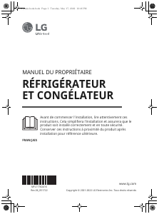 Mode d’emploi LG GMJ844MCKV Réfrigérateur combiné